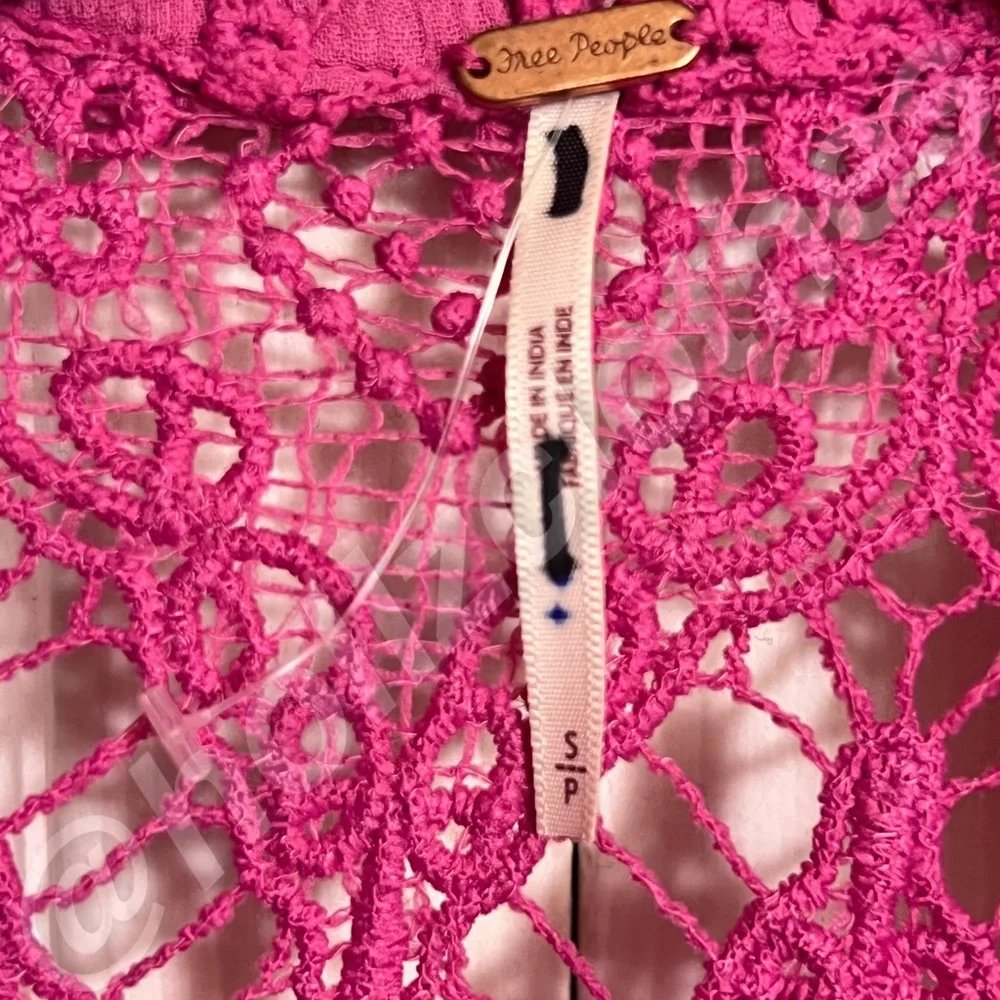 Free People NWOT Until Sundown Lace Button Down Shirt S - Picture 10 of 15